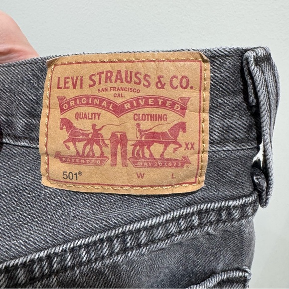 Levi’s‎ 501 Black Wash Button Fly Jeans W27 - Picture 6 of 8